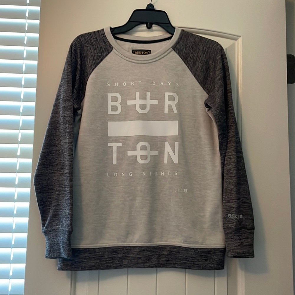 Burton short days long nights small sweatshirt gray